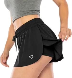 2-in-1 Flowy Fitness Shorts - Quick Dry Comfortable Workout Shorts with Drawstring