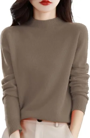 2024 Winter Fall Turtleneck Sweater Women's Autumn and Winter Short Pullover Solid Color Loose Sweater Thickened