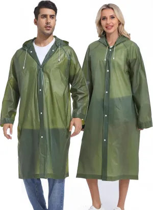 2PCS Borogo Rain Coats for Adults - Reusable Rain Jackets for Men & Women