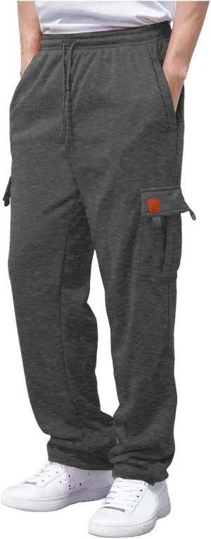 Alalaso Mens Cargo Pants 2024 Casual Cotton Jogger Multi Pockets Outdoor Hiking Work Sweatpants with Pockets