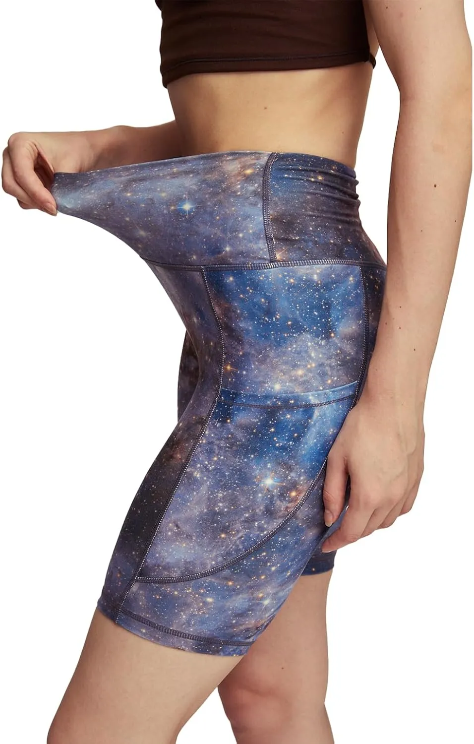 Ardu Ethereal Shorts for Women, High Waist Yoga Shorts with Side Pockets 8"