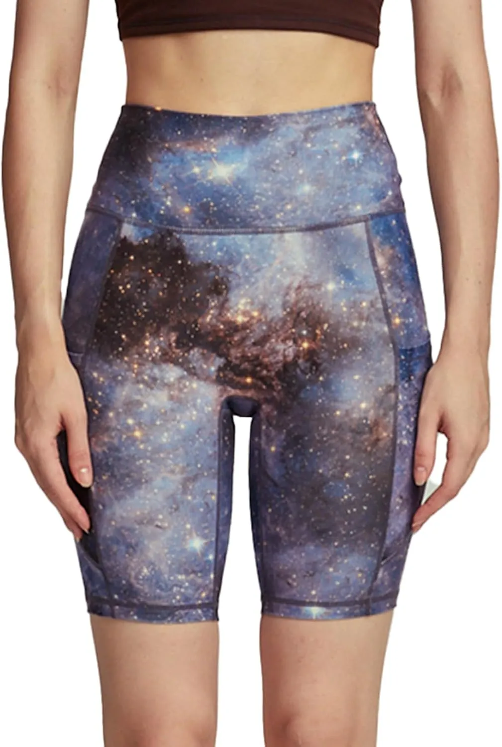 Ardu Ethereal Shorts for Women, High Waist Yoga Shorts with Side Pockets 8"