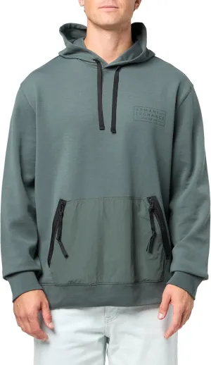 Armani Exchange Men's Utility Tape Pullover Hoodie Sweatshirt with Fashion Zippers