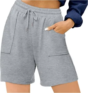 Athletic Shorts for Women High Waist Sporty Running Gym Shorts Drawstring Quick Dry Stretch Lightweight Yoga Workout
