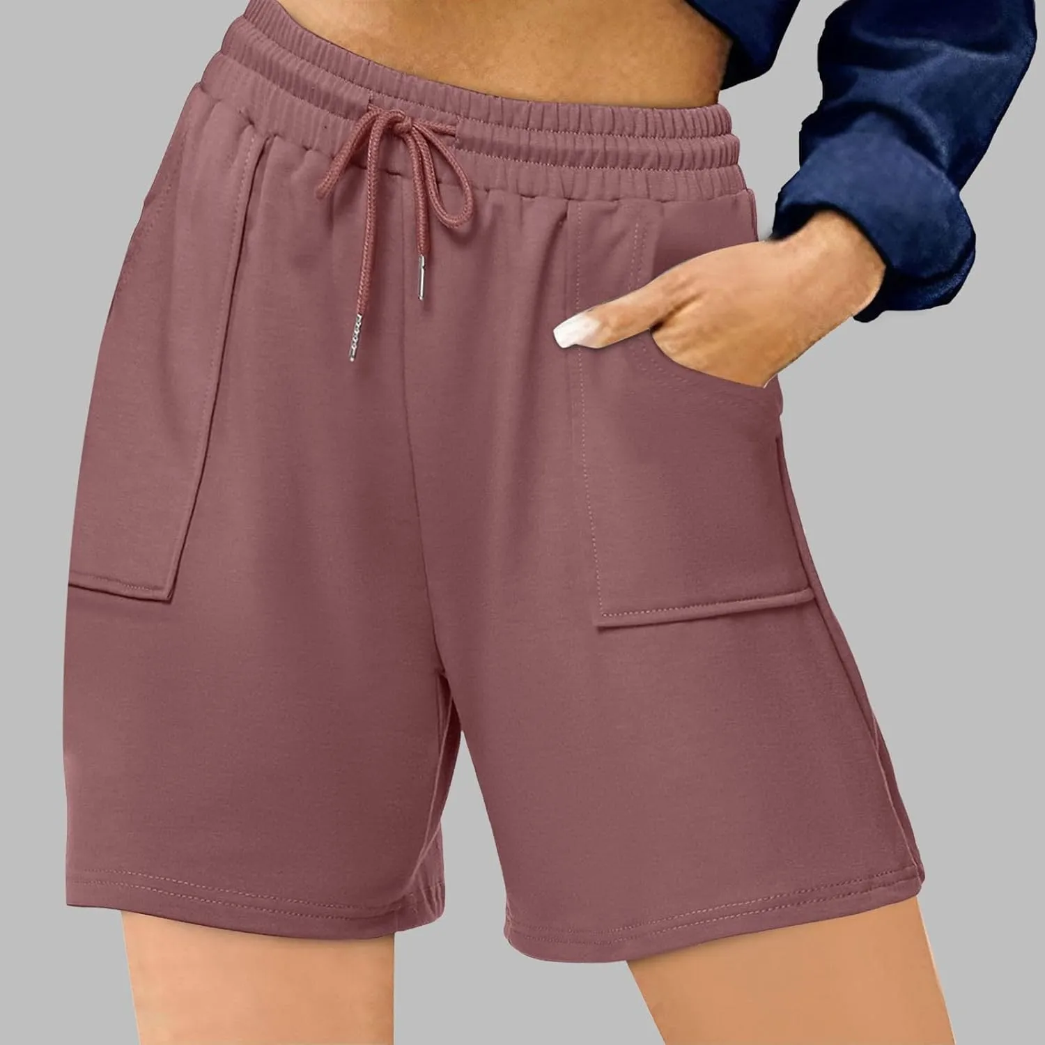 Athletic Shorts for Women High Waist Sporty Running Gym Shorts Drawstring Quick Dry Stretch Lightweight Yoga Workout