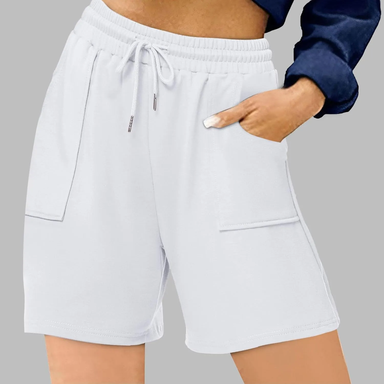 Athletic Shorts for Women High Waist Sporty Running Gym Shorts Drawstring Quick Dry Stretch Lightweight Yoga Workout