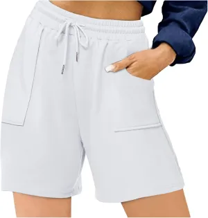 Athletic Shorts for Women High Waist Sporty Running Gym Shorts Drawstring Quick Dry Stretch Lightweight Yoga Workout