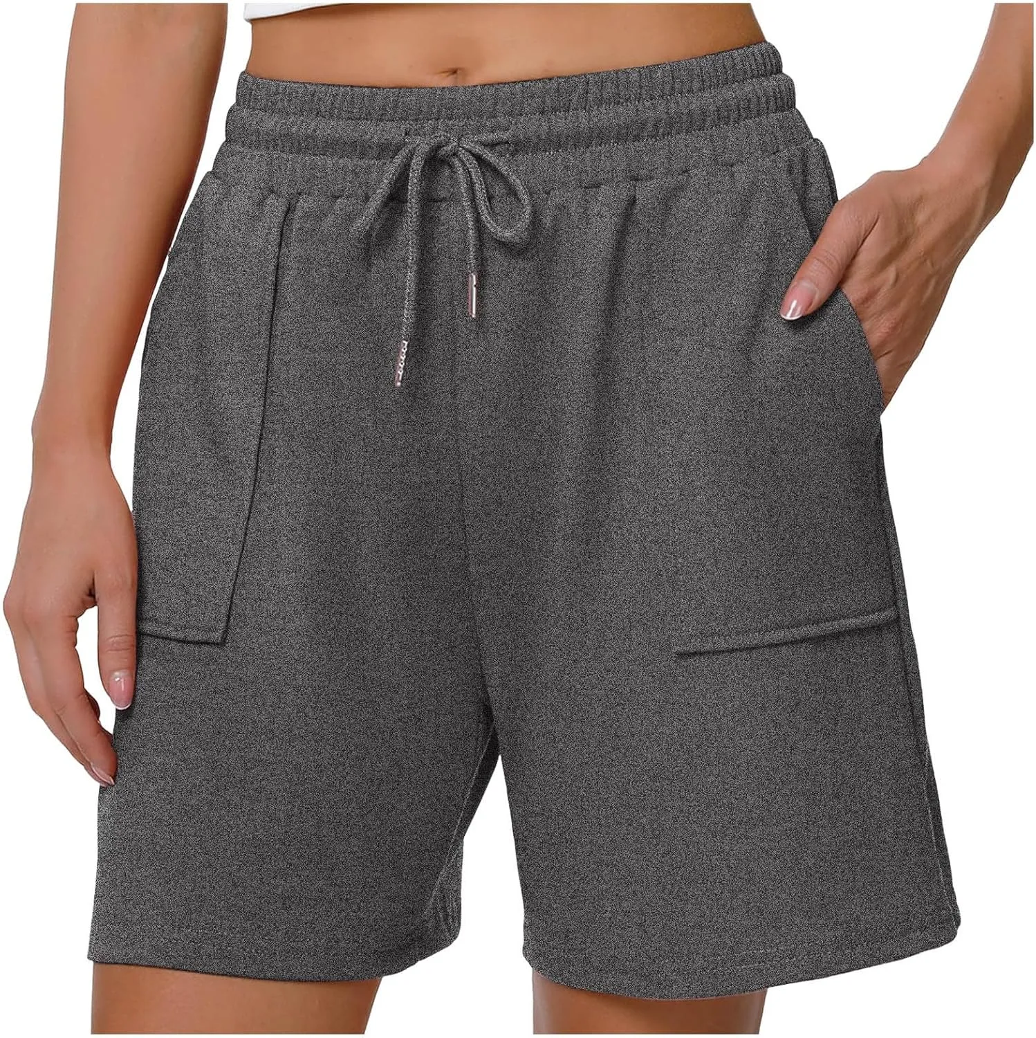 Athletic Shorts for Women High Waist Sporty Running Gym Shorts Drawstring Quick Dry Stretch Lightweight Yoga Workout