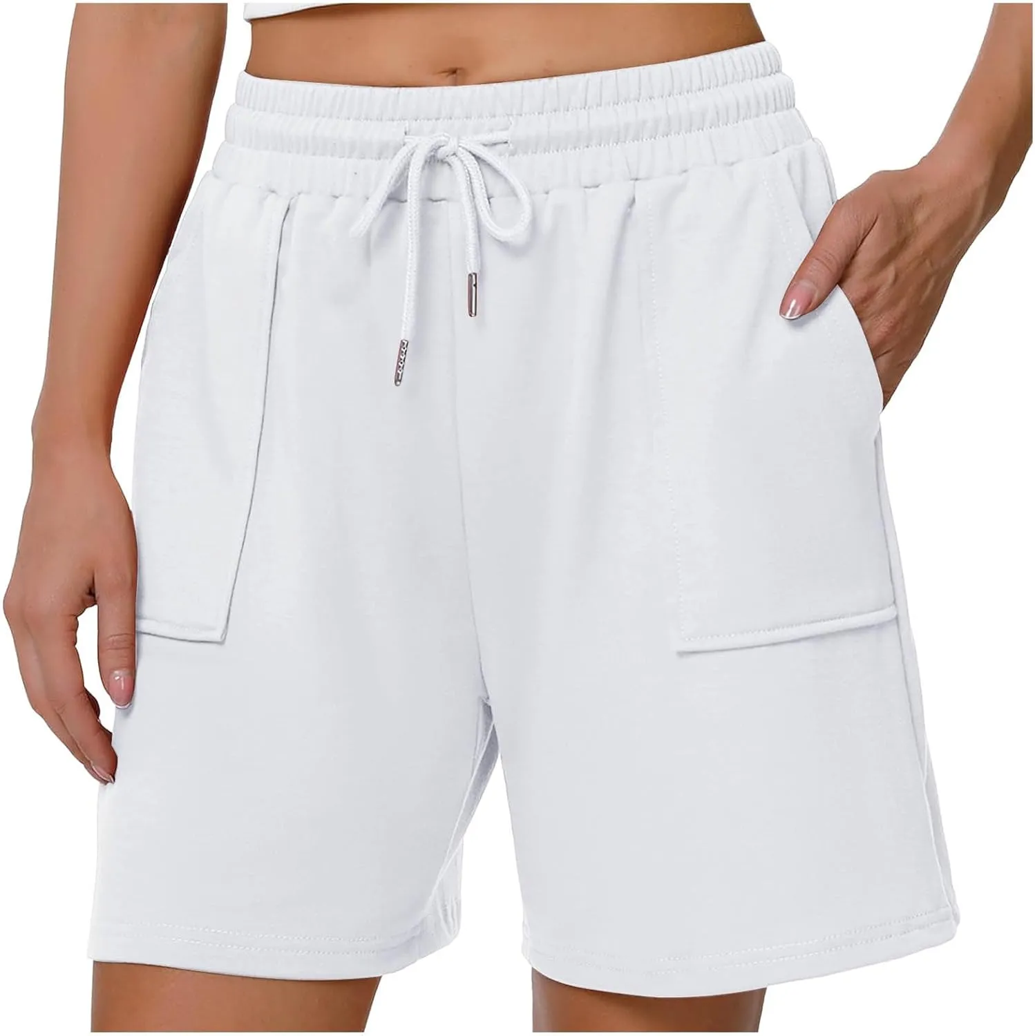 Athletic Shorts for Women High Waist Sporty Running Gym Shorts Drawstring Quick Dry Stretch Lightweight Yoga Workout