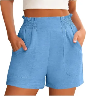 Bermuda Shorts for Women High Waist with Pockets Loungwear Athletic Shorts Summer Bottoms