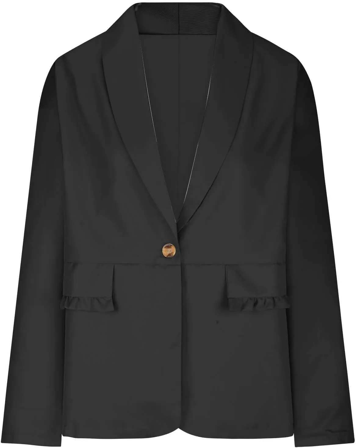 Blazers for Women Casual Long Sleeve One Button Open Front Jacket Business Slim Fit Solid Color Office Suit Jackets