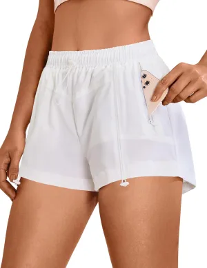 Blooming Jelly Athletic Shorts for Women High Waisted Running Shorts Zip Pocket Gym Elastic Workout Quick Dry Sporty