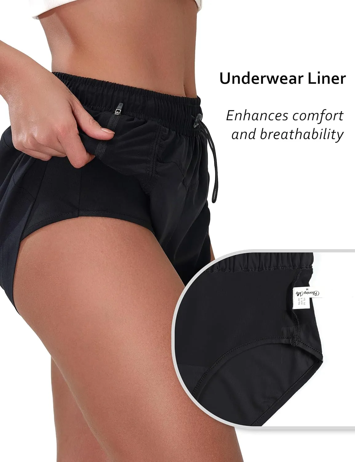 Blooming Jelly Athletic Shorts for Women High Waisted Running Shorts Zip Pocket Gym Elastic Workout Quick Dry Sporty