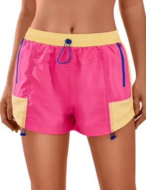 Blooming Jelly Athletic Shorts for Women High Waisted Running Shorts Zip Pocket Gym Elastic Workout Quick Dry Sporty