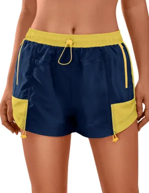 Blooming Jelly Athletic Shorts for Women High Waisted Running Shorts Zip Pocket Gym Elastic Workout Quick Dry Sporty