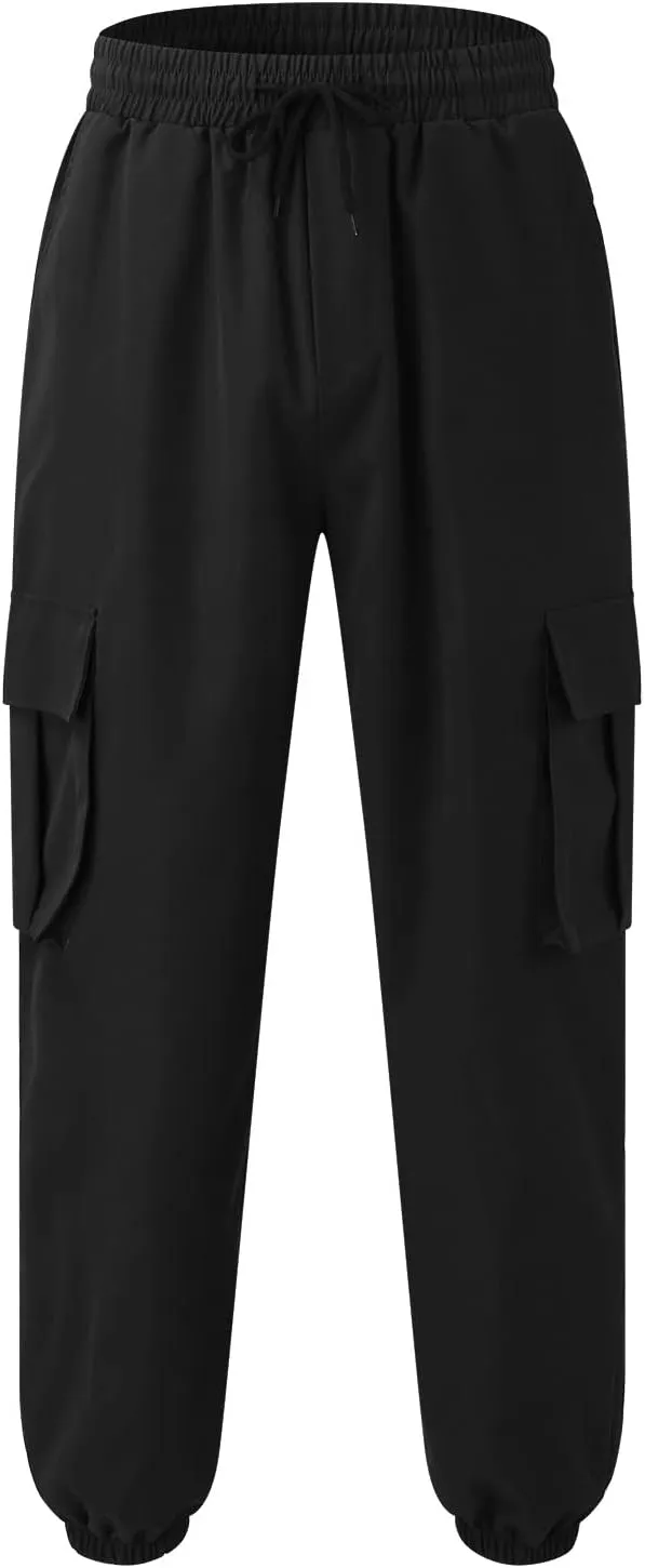 Cargo Work Pants for Men Classic-Fit Ripstop Lightweight Trousers Casual Tactical Hiking Bottom Pant Multi-Pockets