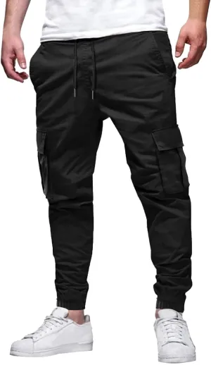 Cargo Work Pants for Men Classic-Fit Ripstop Lightweight Trousers Casual Tactical Hiking Bottom Pant Multi-Pockets