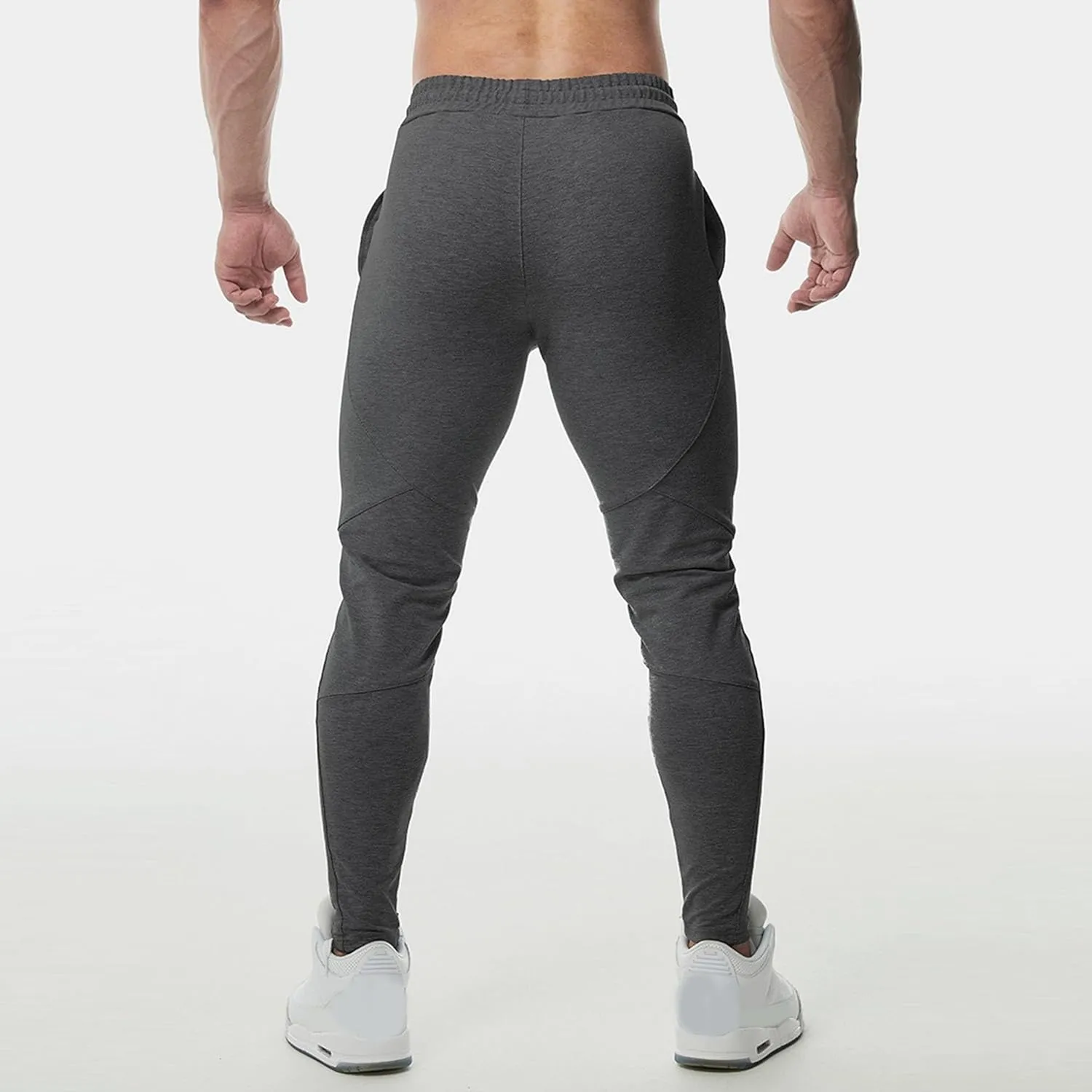 DGHM-JLMY Men's Joggers Workout Pants Casual Slim Fit Tapered Pant Gym Jogger Running Sweatpants with Ankle Zippers