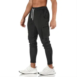 DIOTSR Men's Cargo Pants Casual Athletic Joggers Pants Gym Workout Sweatpants with Zipper Pockets