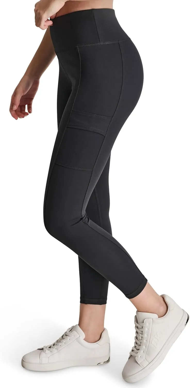 DKNY womens High Waist 7/8 Cargo Pocket Compression Legging