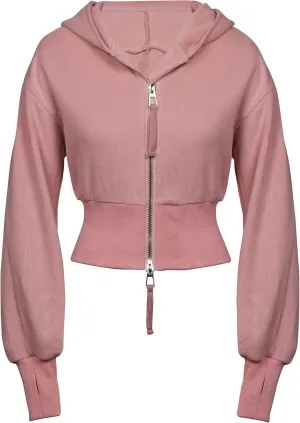 Flygo Womens Cropped Zip Up Hoodies Long Sleeve Hooded Workout Jacket Sweatshirts Fall Fashion Outfits 2024 Y2k Clothes