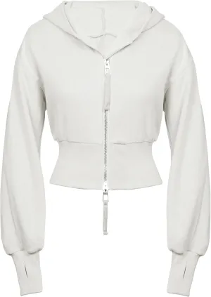 Flygo Womens Cropped Zip Up Hoodies Long Sleeve Hooded Workout Jacket Sweatshirts Fall Fashion Outfits 2024 Y2k Clothes