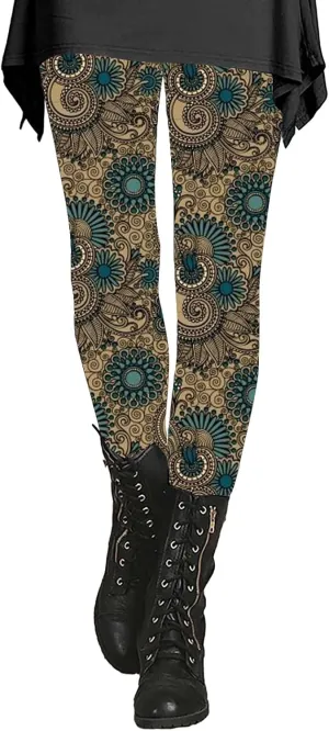 High Waist Workout Leggings for Women Patterned Flayoga Pants Christmas Legging Womens