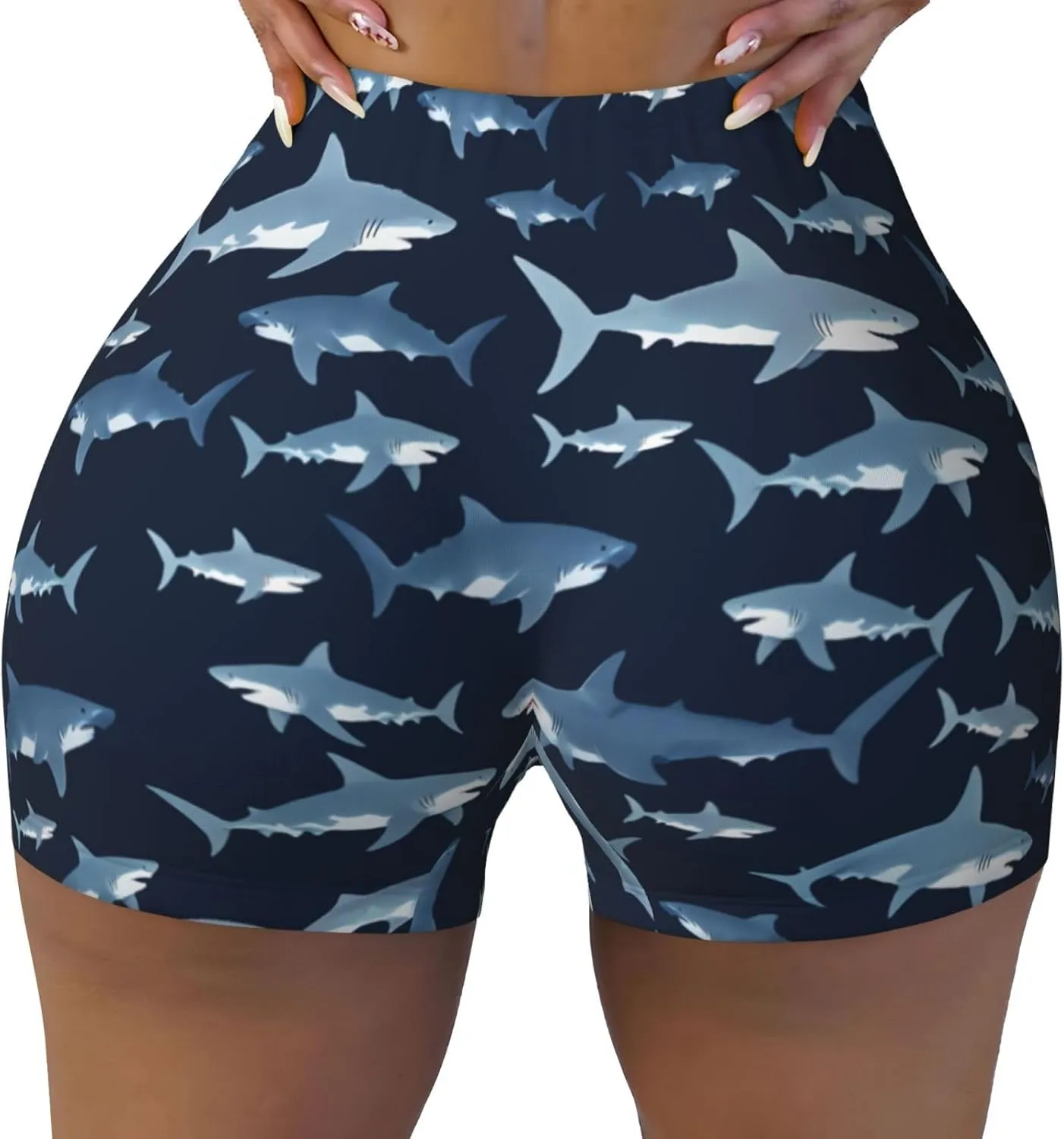 High Waist Yoga Shorts for Women Tummy Control Running Home Workout Biker Shorts