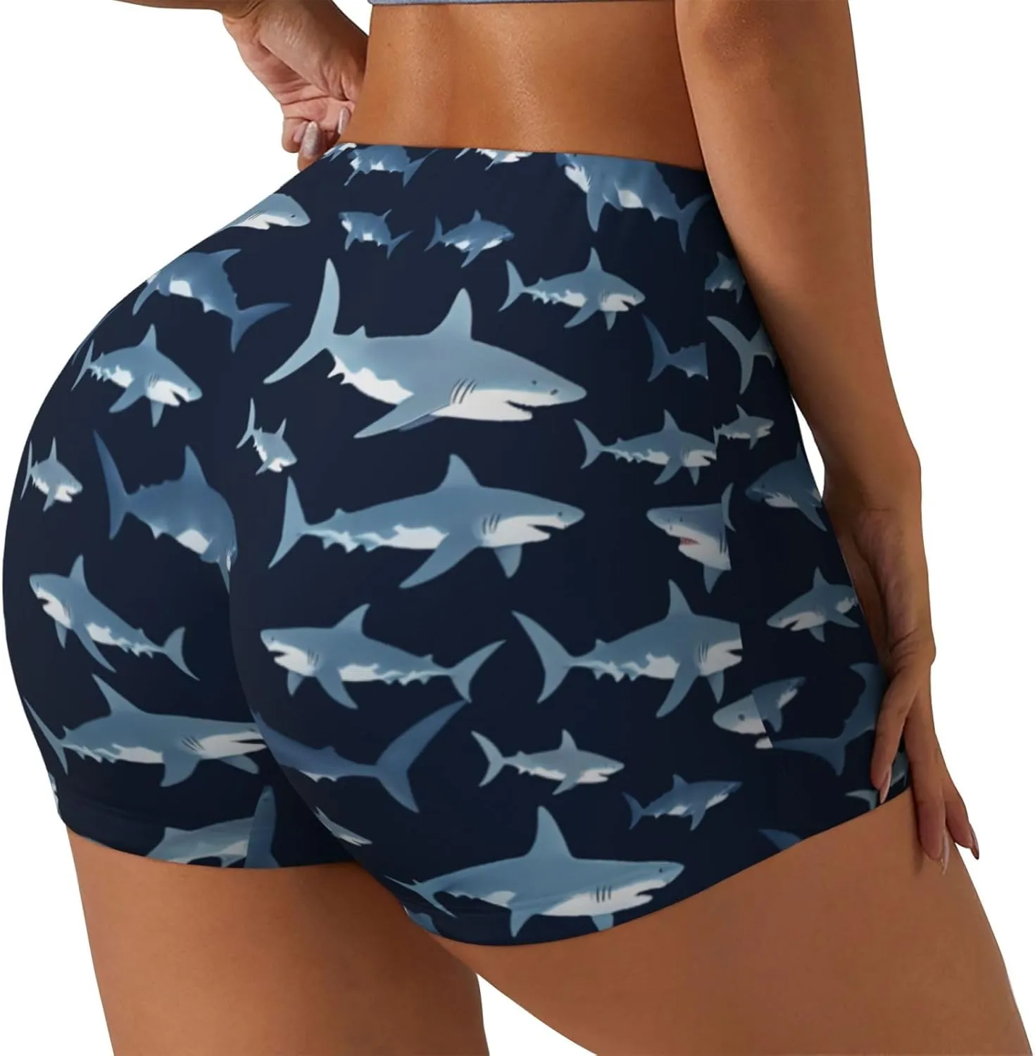 High Waist Yoga Shorts for Women Tummy Control Running Home Workout Biker Shorts
