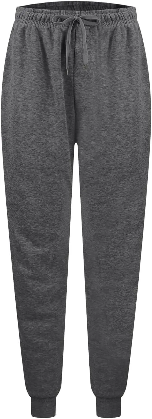 High Waisted Joggers for Women Fleece Lined Cinch Bottom Jogger Sweatpants Elastic Drawstring Tapered Pants w/Pockets