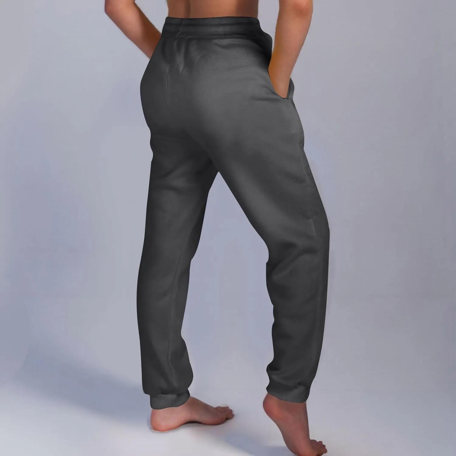 High Waisted Joggers for Women Fleece Lined Cinch Bottom Jogger Sweatpants Elastic Drawstring Tapered Pants w/Pockets