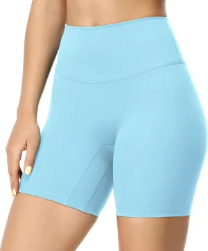 icyzone Women's High Waist Biker Shorts with Pockets Athletic Yoga Gym Shorts Tummy Control