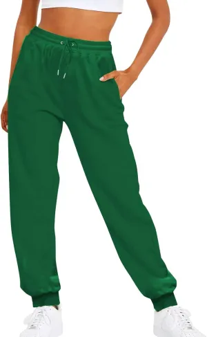 Jogger Sweatpants Women Baggy Drawstring High Waisted Fleece Joggers Winter Athletic Jogging Pants with Pockets