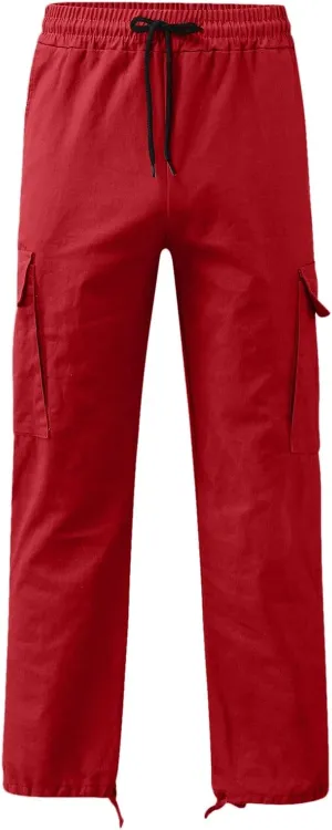 LCMTWX Cargo Pants for Men Casual Jogging Sports Elastic with Pockets Men's Men's Pants Drawstring Joggers