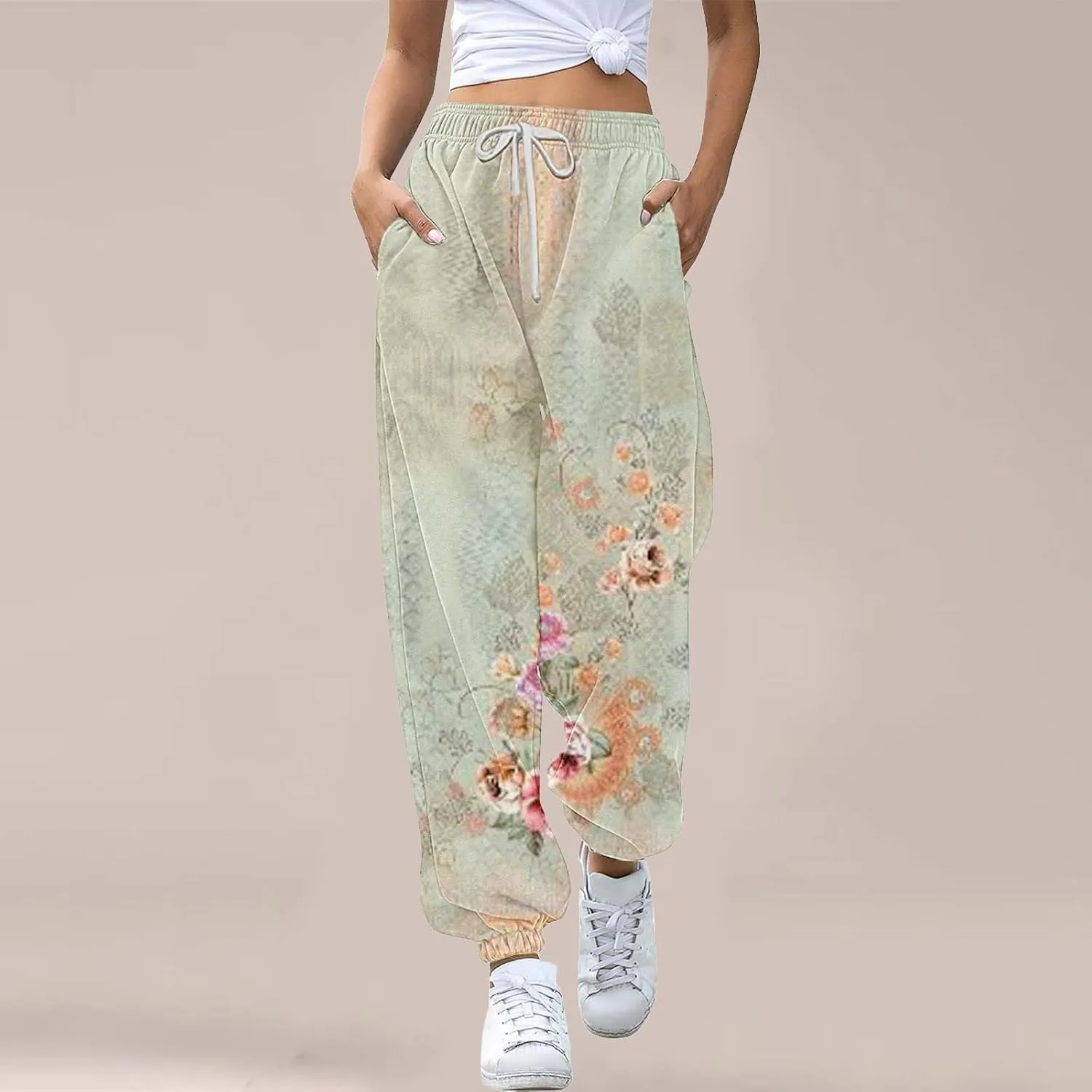 LCMTWX Women's Pants Sweatpants Joggers Pants Workout High Waisted Yoga Pants with Pockets Womens Open Hem Sweatpants Black