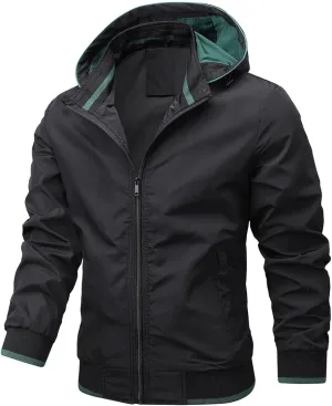 Men Rain Jackets Waterproof with Hood Lightweight Raincoat for Men Outdoor Rain Gear Travel Hiking Cycling