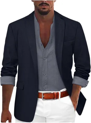 Men's Casual Blazer Suit Jackets Slim Fit Lightweight Sports Coats One Button Busniess Jacket Blazers for Men