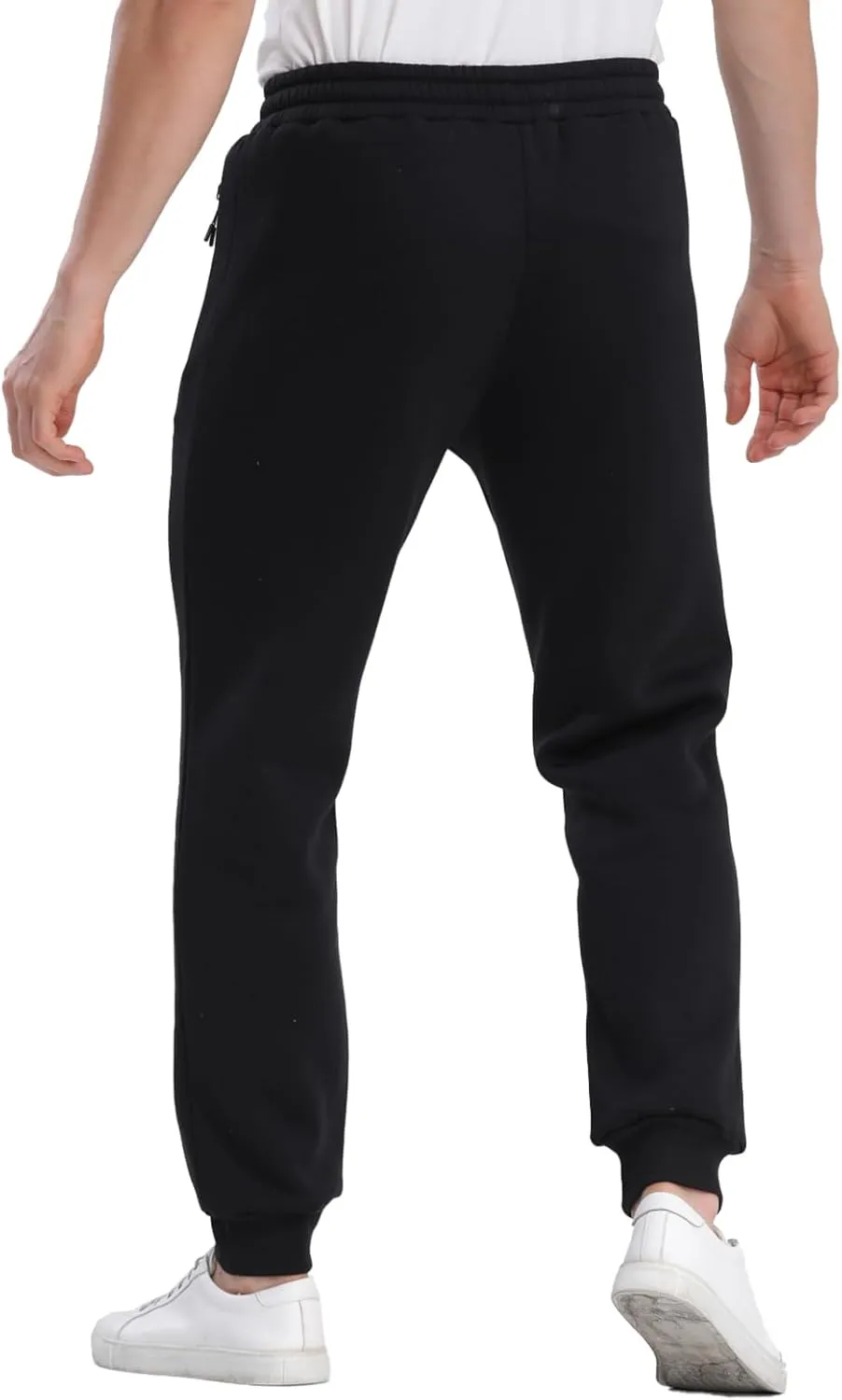 Mens Joggers Sweatpants,3 Pack Fleece Sweat Pants with Pockets/Zipper Pockets Athletic Workout Gym Joggers for Men