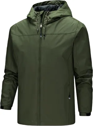 Men's Rain Suit Waterproof Rain jacket Breathable Lightweight Raincoat with Hooded Rain Gear for Leisure, Outdoor