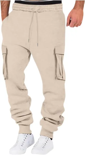 Men's Slim Joggers Workout Pants Mens Pants Casual Pocket Bodybuilding Men's Pants Mens' Fleece Joggers Sweatpants