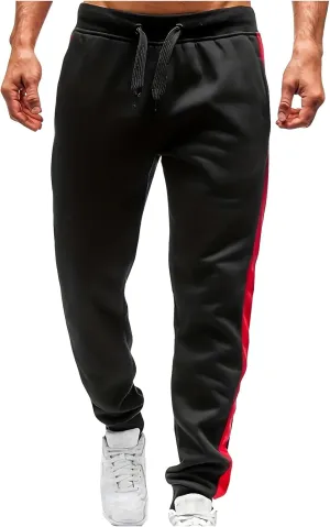 Mens Sweatpants Elastic Bottom Fleece Lined Joggers Drawstring Waistband Athletic Track Pants with Pockets