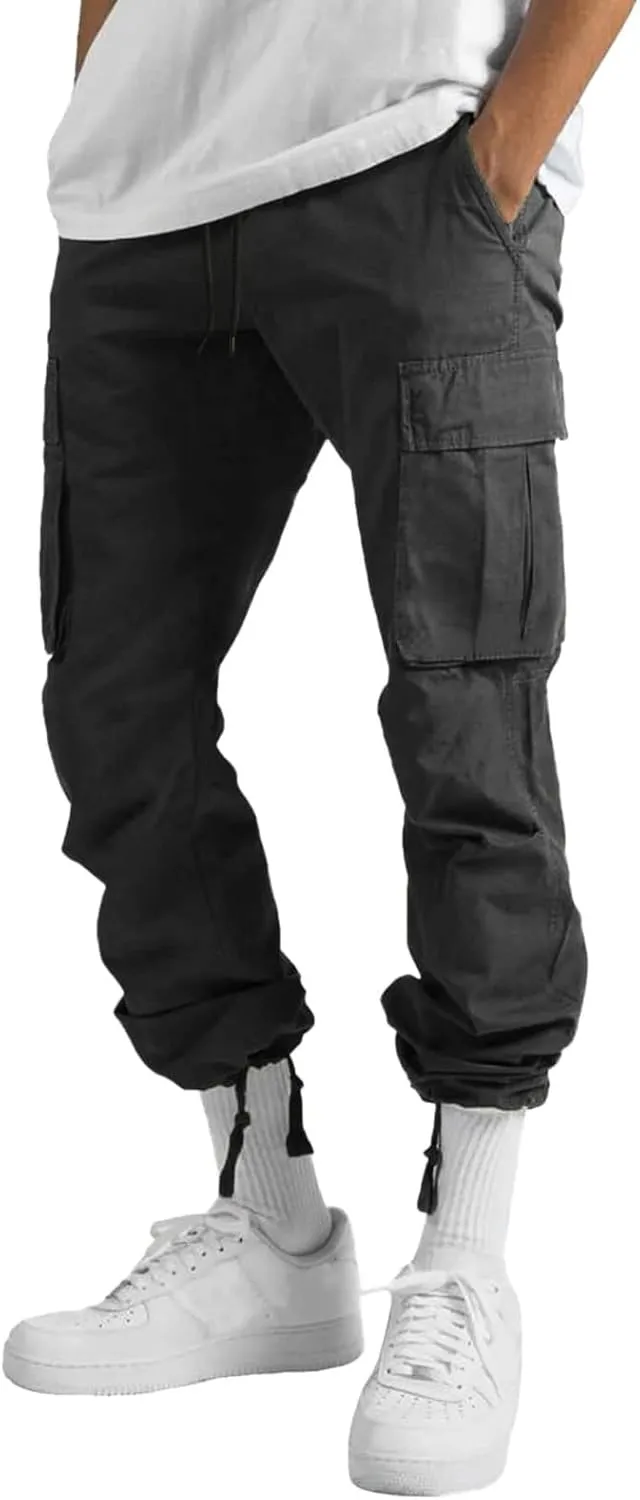Mens Sweatpants with Pockets Big and Tall Joggers for Men Elastic Waist with Zipper Pockets Sweat Pants Men's Winter