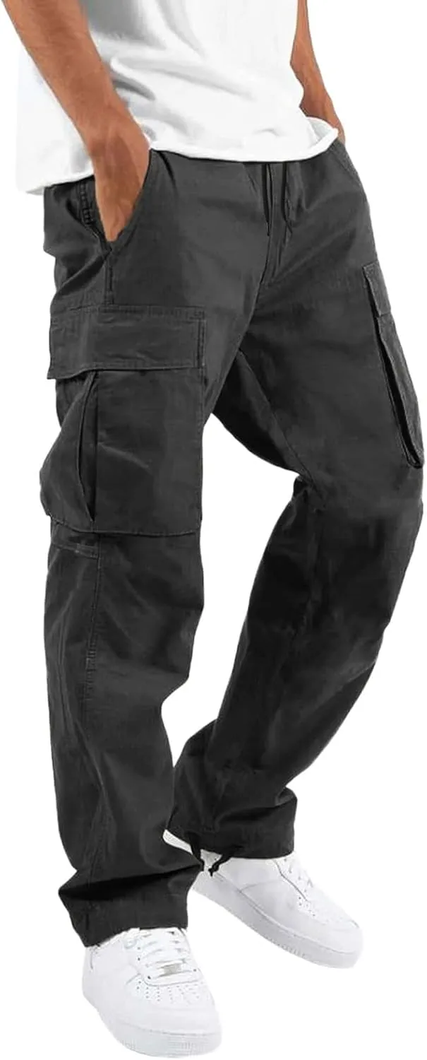 Mens Sweatpants with Pockets Big and Tall Joggers for Men Elastic Waist with Zipper Pockets Sweat Pants Men's Winter