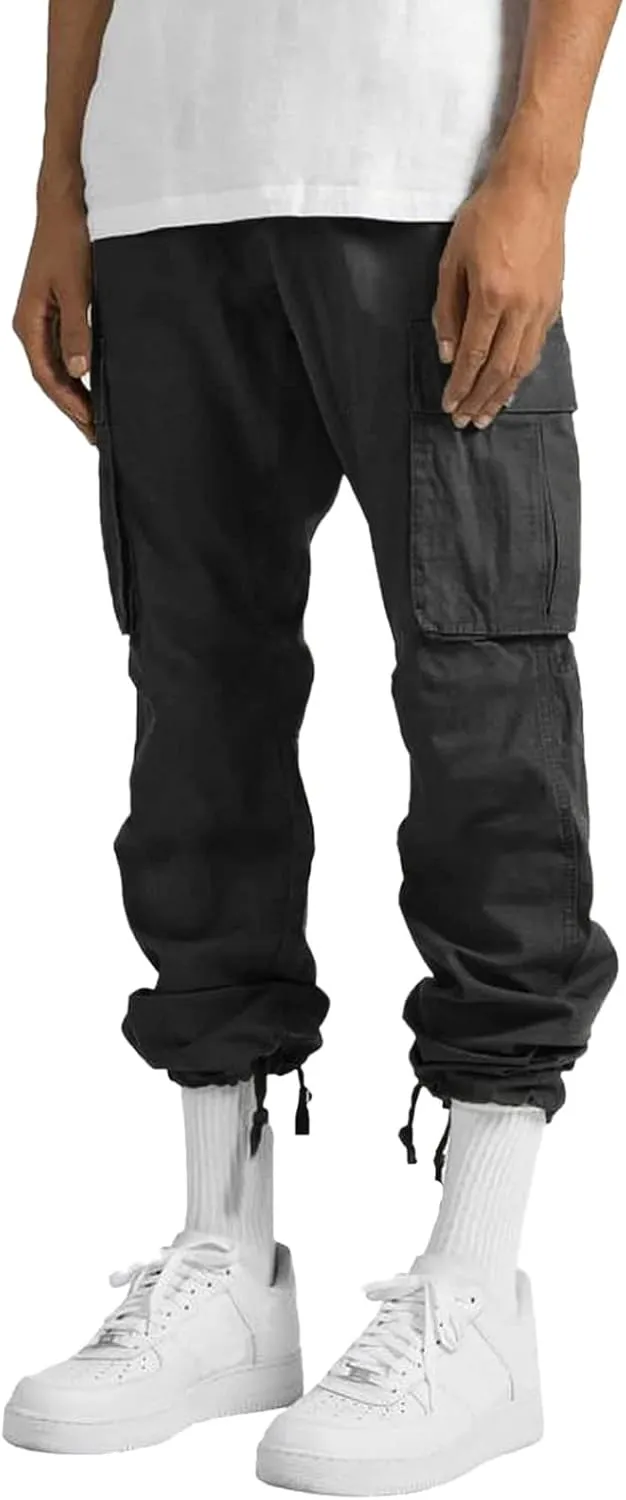 Mens Sweatpants with Pockets Big and Tall Joggers for Men Elastic Waist with Zipper Pockets Sweat Pants Men's Winter