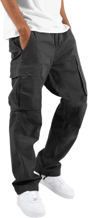 Mens Sweatpants with Pockets Big and Tall Joggers for Men Elastic Waist with Zipper Pockets Sweat Pants Men's Winter
