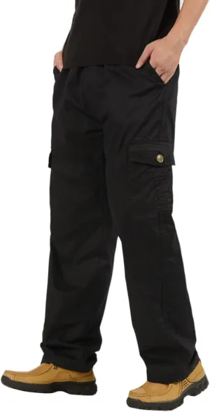 Mens Sweatpants with Pockets Big and Tall Men Casual Heavyweight Sweatpants Classic Fit Pockets Cargo Work Pants Wild