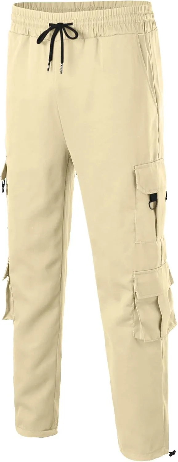 Mens Sweatpants with Pockets Big and Tall Pants Joggers Pants for Men with Zipper Pockets Slim Fit Drawstring Tapered
