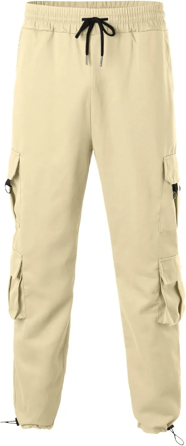 Mens Sweatpants with Pockets Big and Tall Pants Joggers Pants for Men with Zipper Pockets Slim Fit Drawstring Tapered