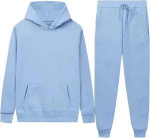 Mens Sweatsuit Hoodie Jogger Set 2 Piece Outfits Fleece Lined Sweatshirt Sweatpants Tracksuit with Pockets
