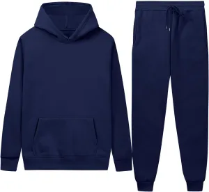 Mens Sweatsuit Hoodie Jogger Set 2 Piece Outfits Fleece Lined Sweatshirt Sweatpants Tracksuit with Pockets